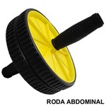 Rodas Abdominais Ab Wheel C/ Tapete Cbr-1068 Amarelo BRJ