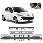 Ficha técnica e caractérísticas do produto Soleira Platinum Peugeot 207 2009 a 2015 4 Peças Prata sp048