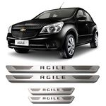 Ficha técnica e caractérísticas do produto Soleiras De Aço Inox Escovado Chevrolet Agile