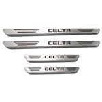 Ficha técnica e caractérísticas do produto Soleiras De Aço Inox Escovado Chevrolet Celta