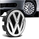 Ficha técnica e caractérísticas do produto Sub Calota Centro Miolo de Roda Volkswagen 51mm Preto e Cromado