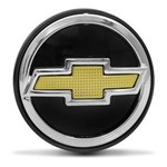 Ficha técnica e caractérísticas do produto Sub Calota Centro Miolo Roda Chevrolet ABS Alta Resistência e Nylon Preta com Logo Dourada em Alto R Jogo Completo